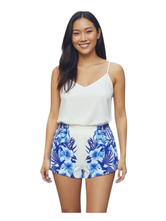 LF Pants - new LF into ❦ Chic Hibiscus Print Shorts ❦ Bright Amethyst Colorful Floral ❦ 6
